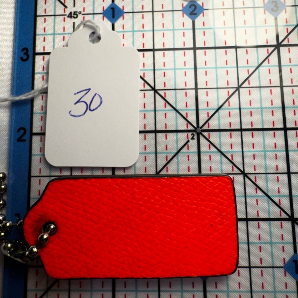 Coach Red Leather Keychain - Picture 2 of 2
